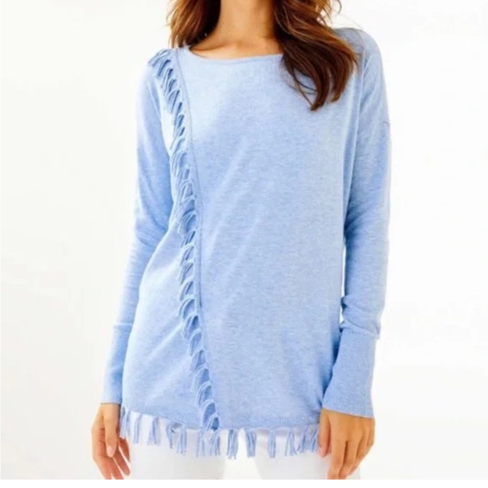 Lilly Pulitzer Light Blue Fringe Women's Top